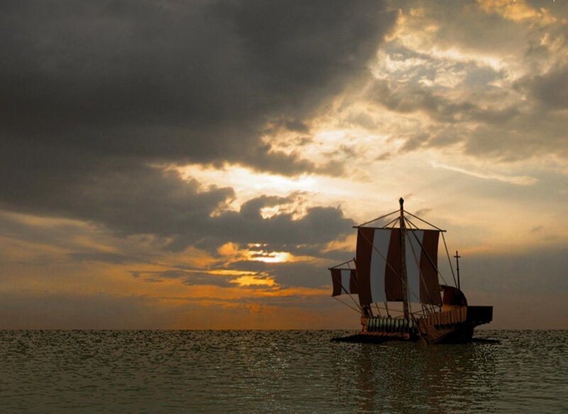 Ancient Ship at Sea