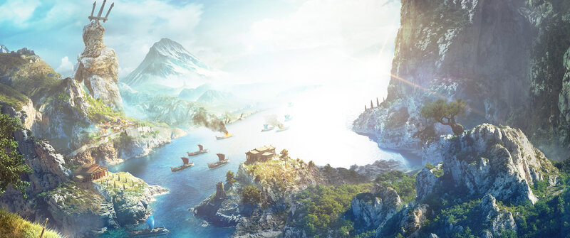 Ancient Ships in a Bay