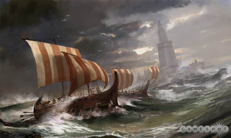 Ancient Ships in Storm