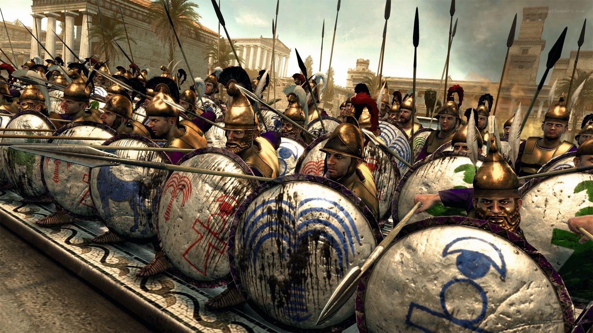 ancient soldiers in formation