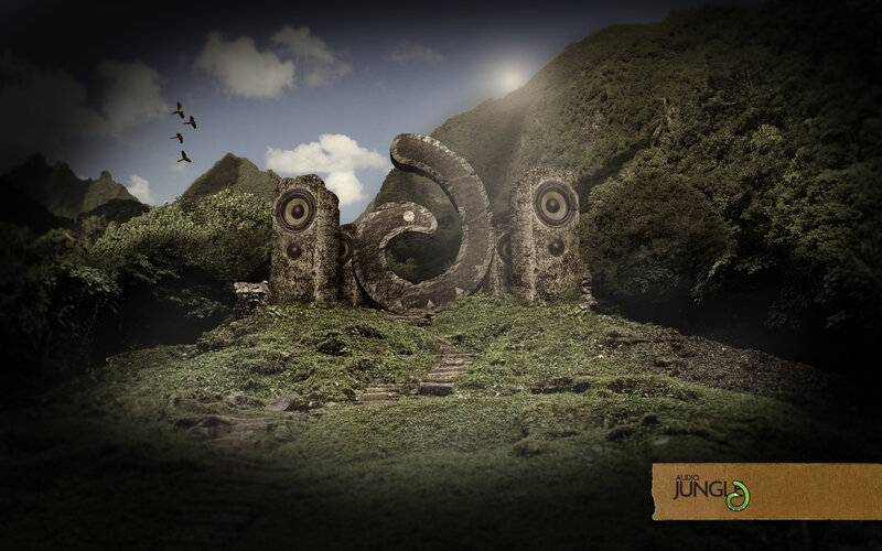 ancient speakers in jungle ruins