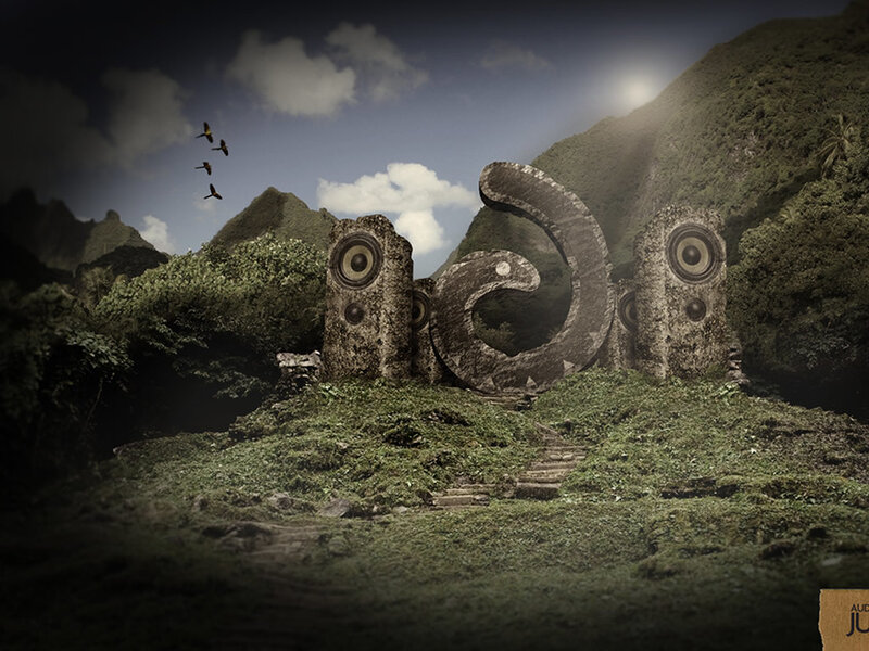 ancient speakers in jungle