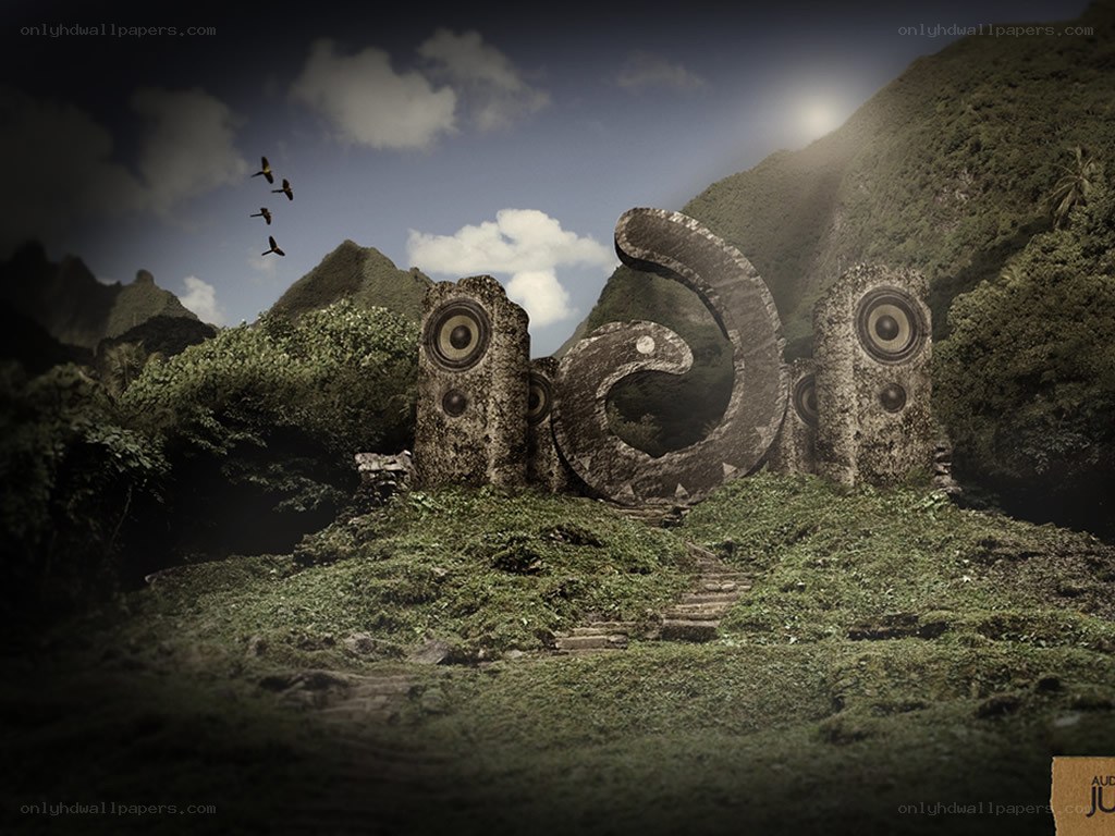 ancient speakers in jungle