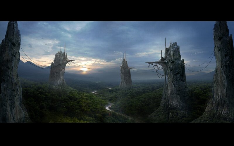 Ancient Spires in Forest