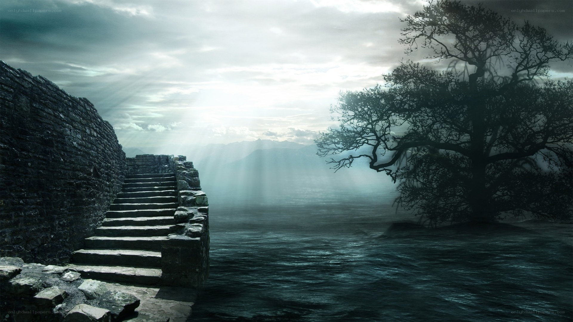 ancient stairs by the sea