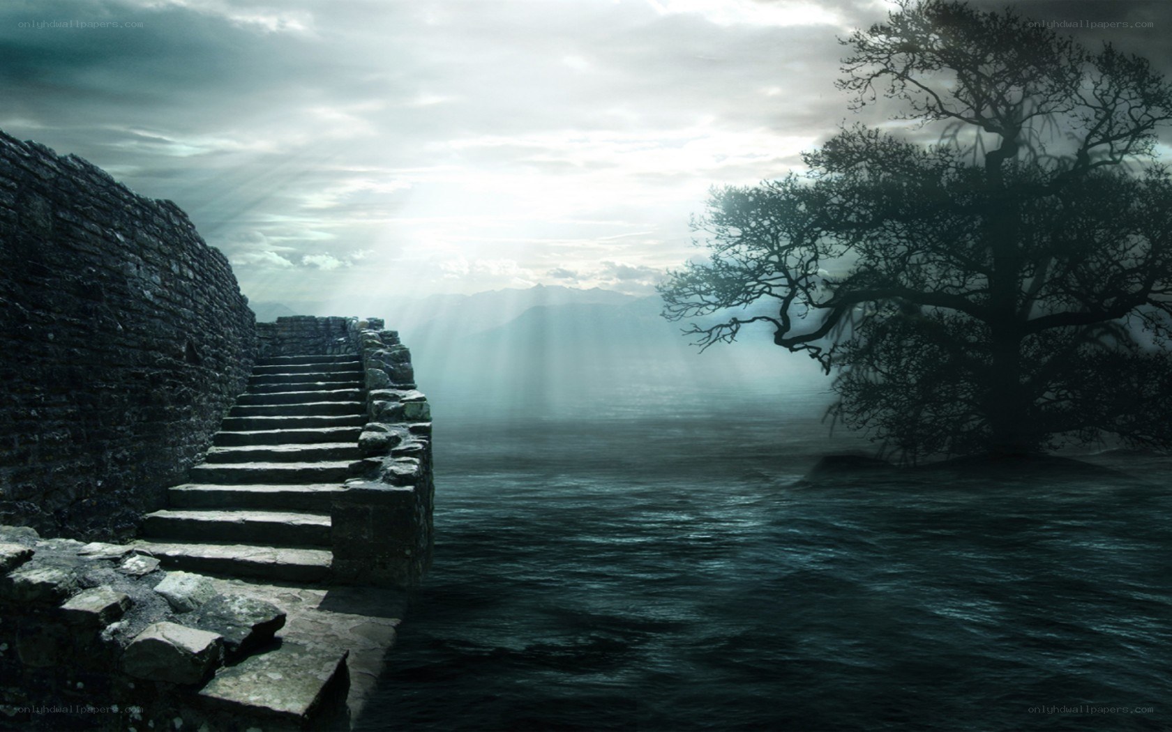 ancient stairs to the sea