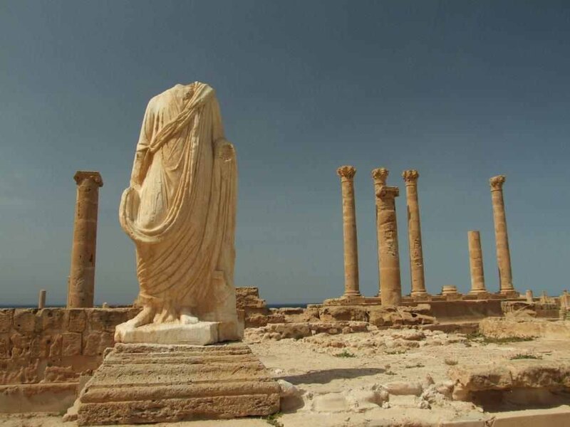 Ancient Statue and Columns