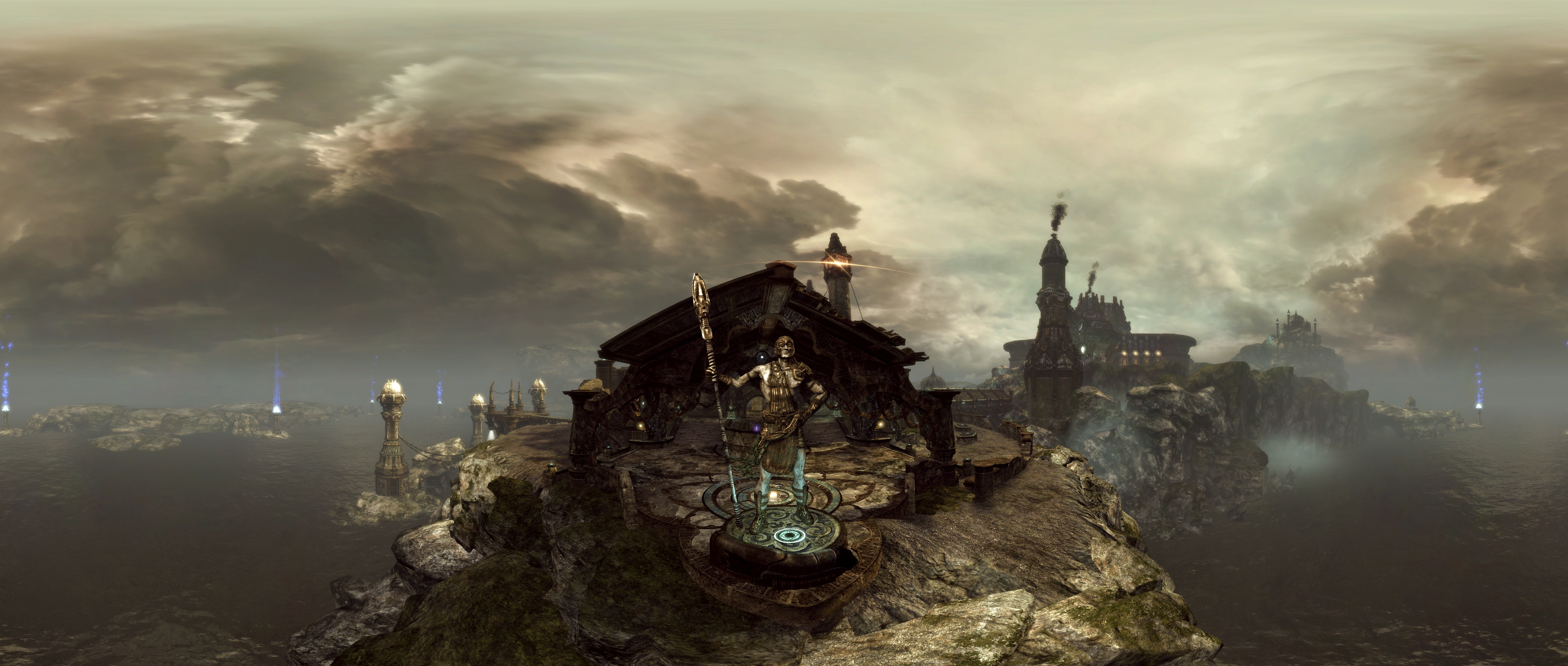 ancient statue on a cliff