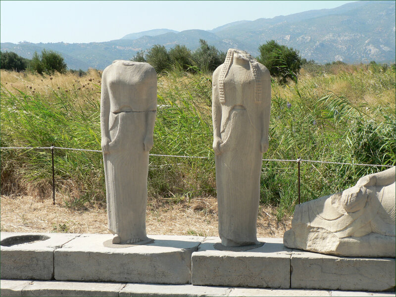 Ancient statues at a Greek site
