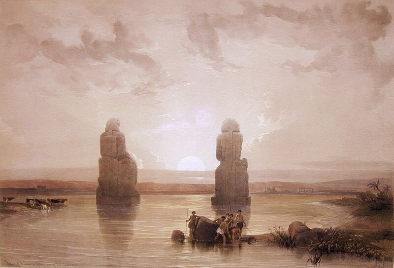 Ancient Statues in River