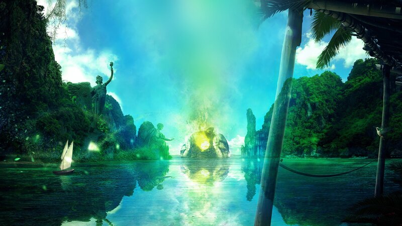 Ancient Statues on Island