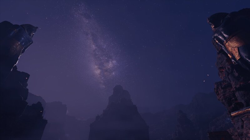 Ancient Statues under Stars