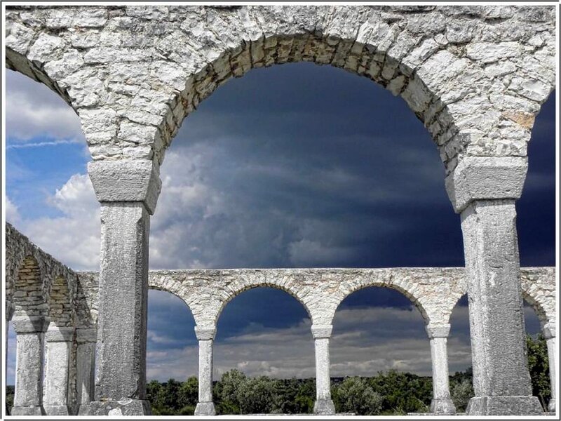 ancient stone aqueduct