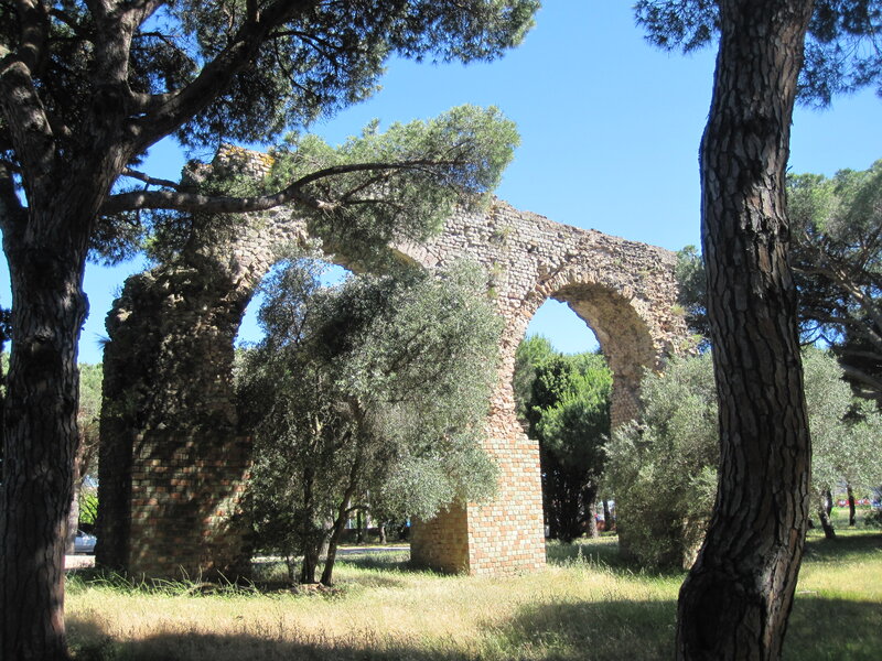 Ancient Stone Aqueduct — Blue