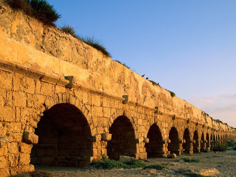 ancient stone aqueduct