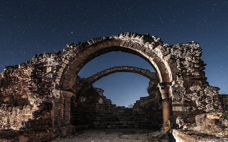 Ancient Stone Arches — Blue, Dramatic