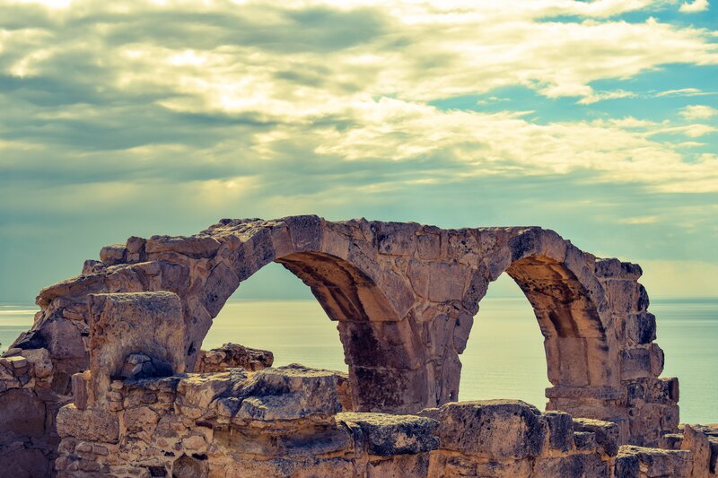 Ancient stone arches by the sea