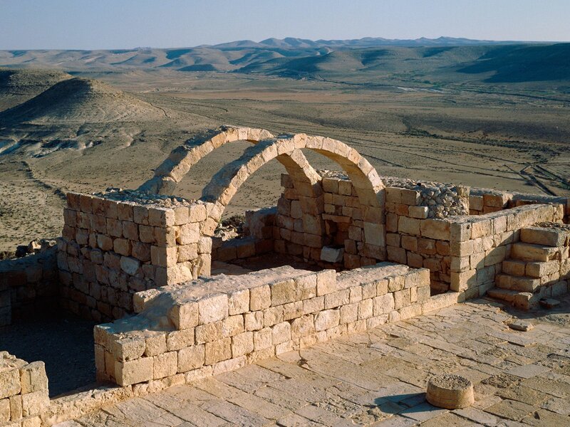 Ancient stone arches in desert