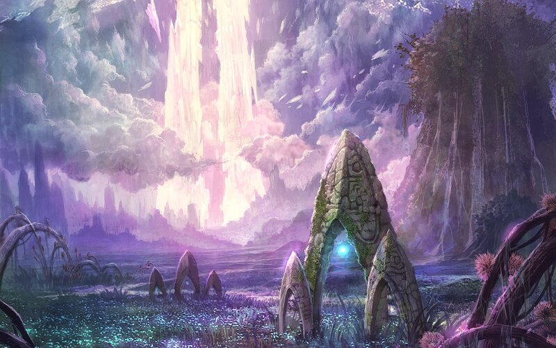 Ancient Stone Arches — Purple, Mystical