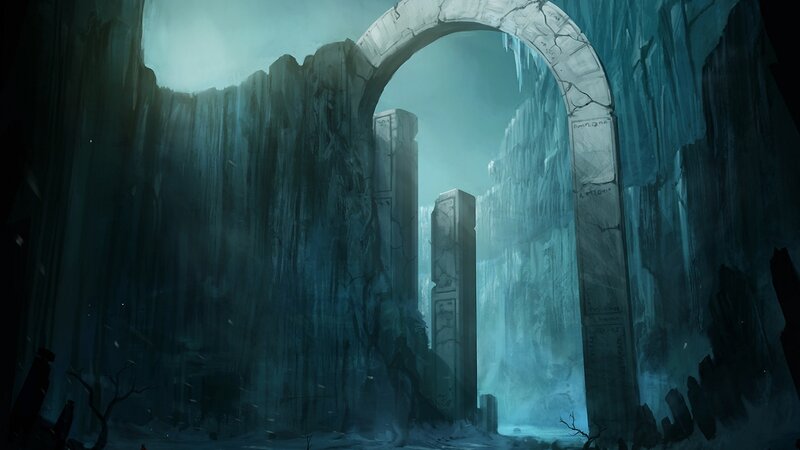 Ancient Stone Archway — Blue, Dramatic