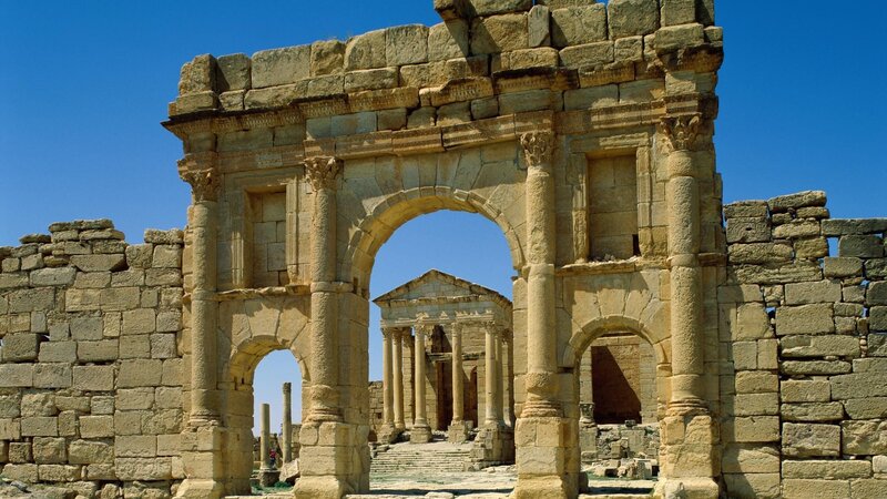 Ancient Stone Archway — Blue, Serene