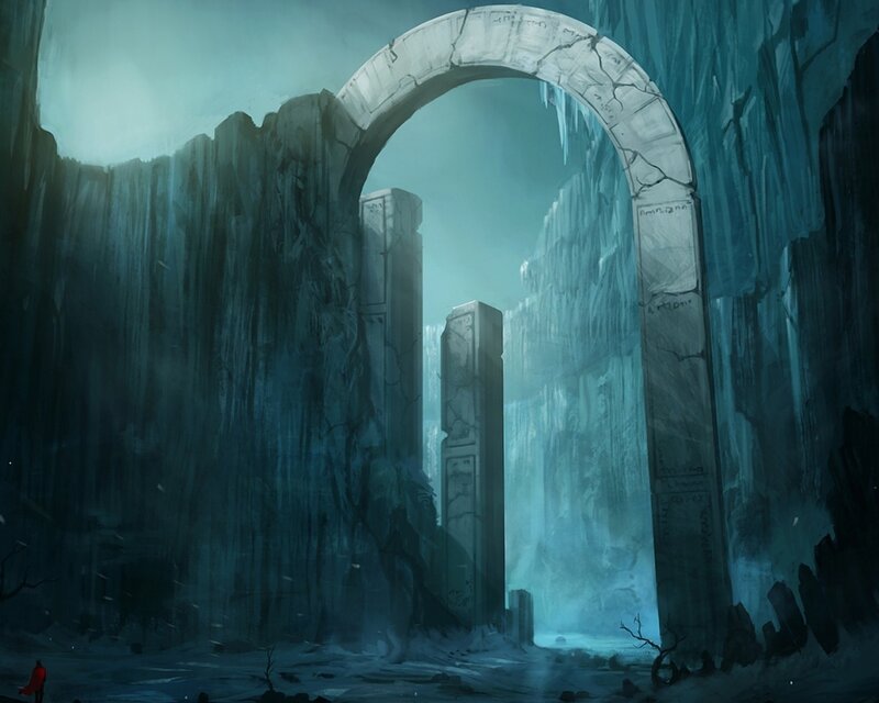 Ancient Stone Archway — Blue