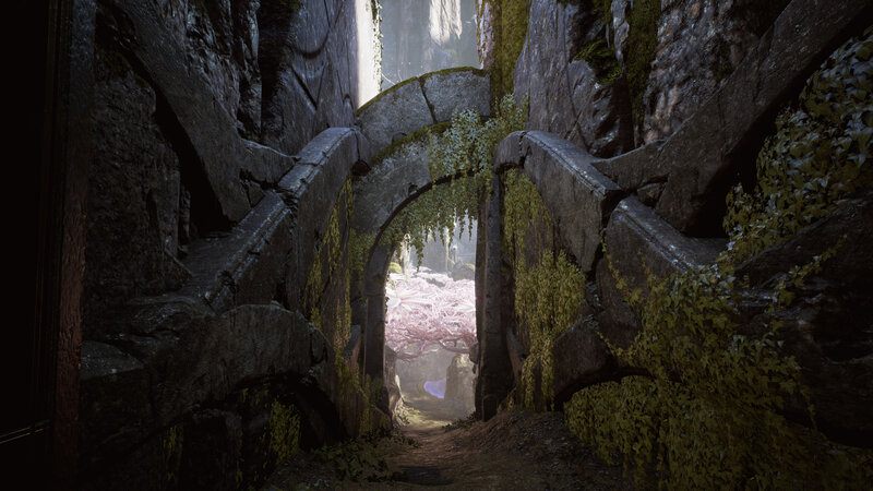 Ancient Stone Archway — Gray, Mysterious