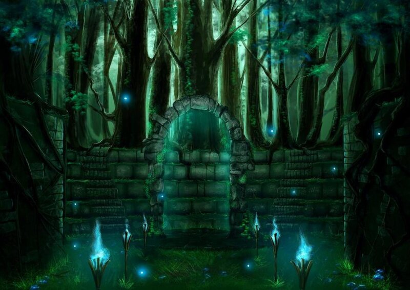 Ancient Stone Archway — Green