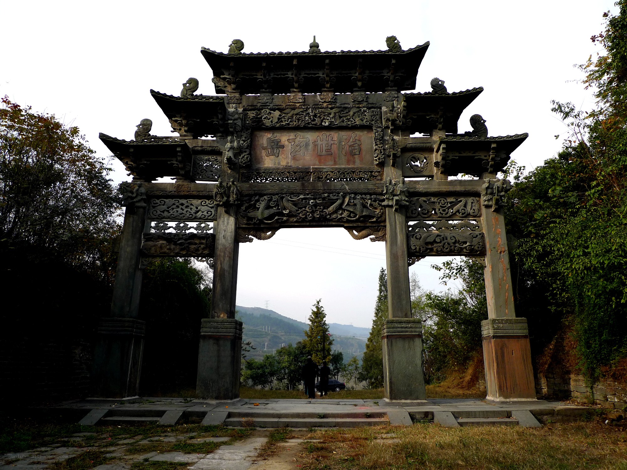 ancient stone archway in china