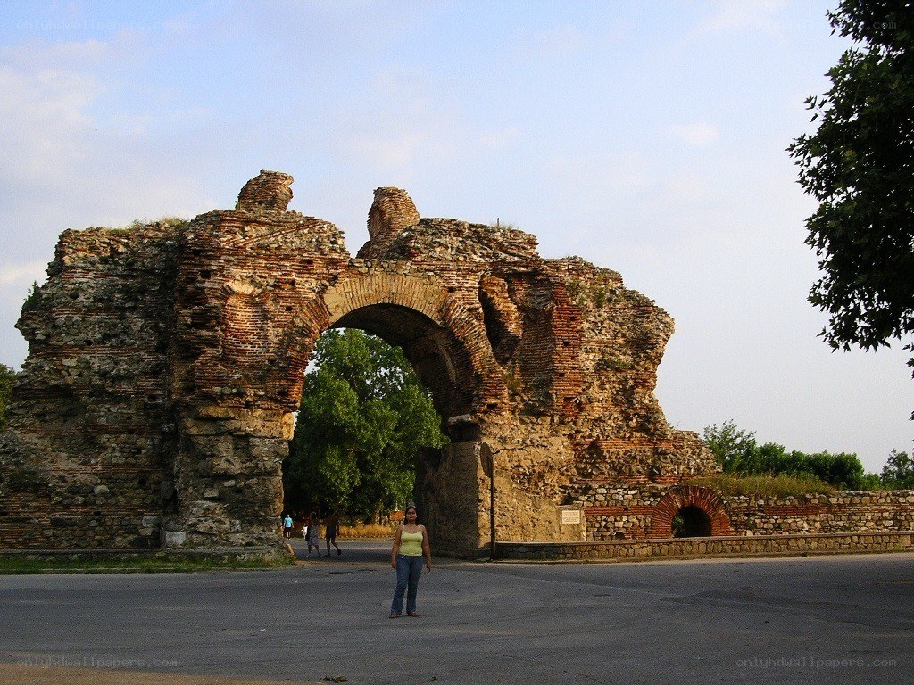 ancient stone archway ruins
