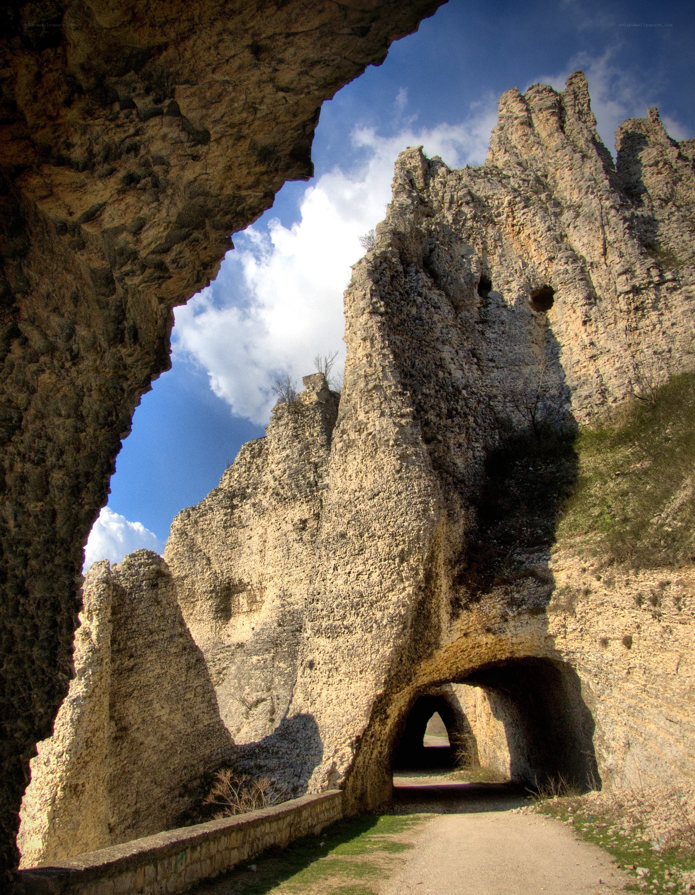 ancient stone archway ruins