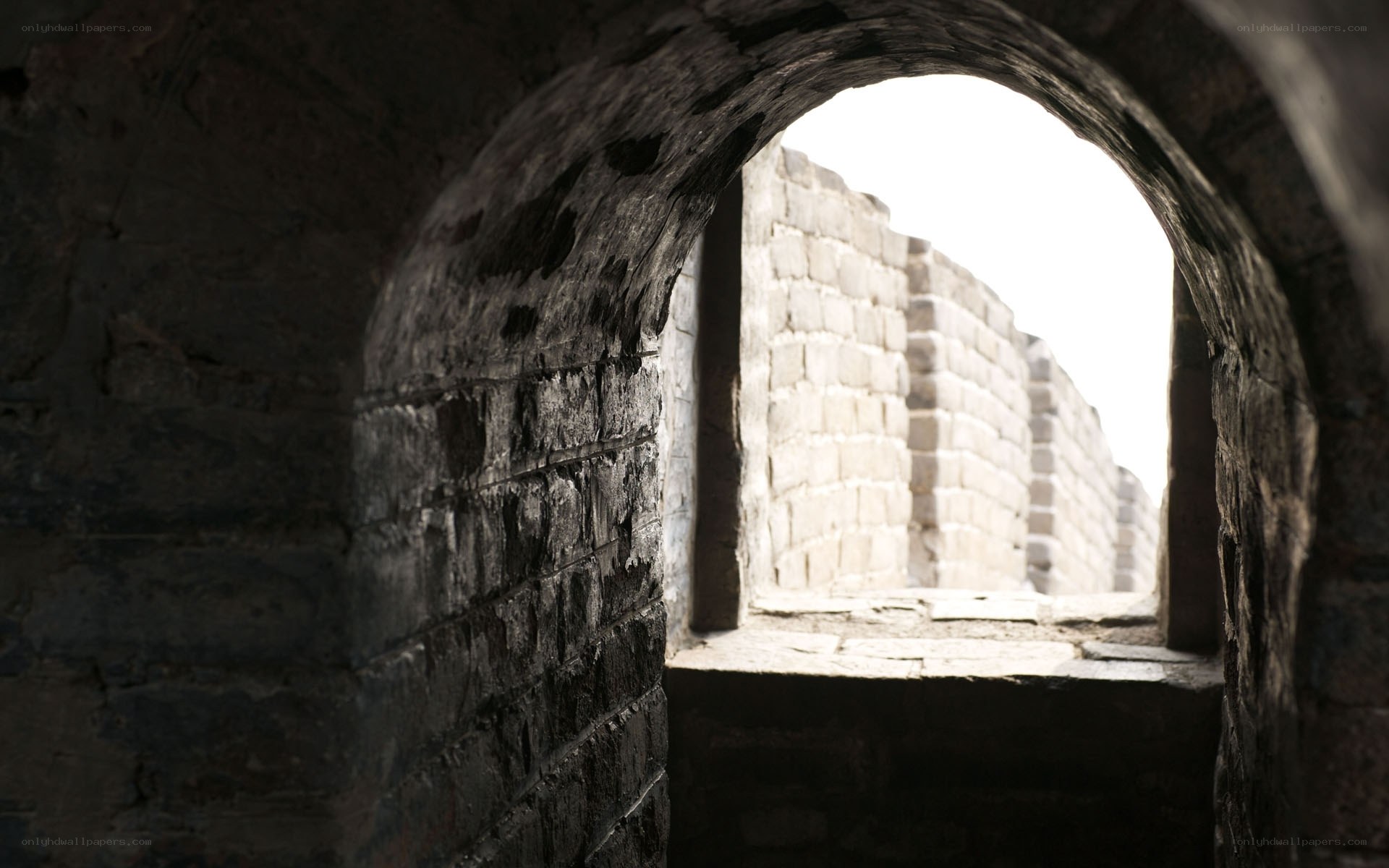 ancient stone archway view