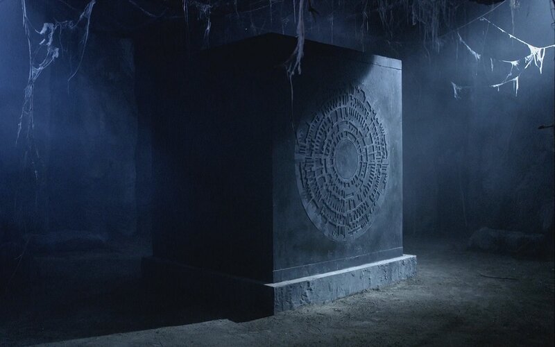 ancient stone artifact in cave