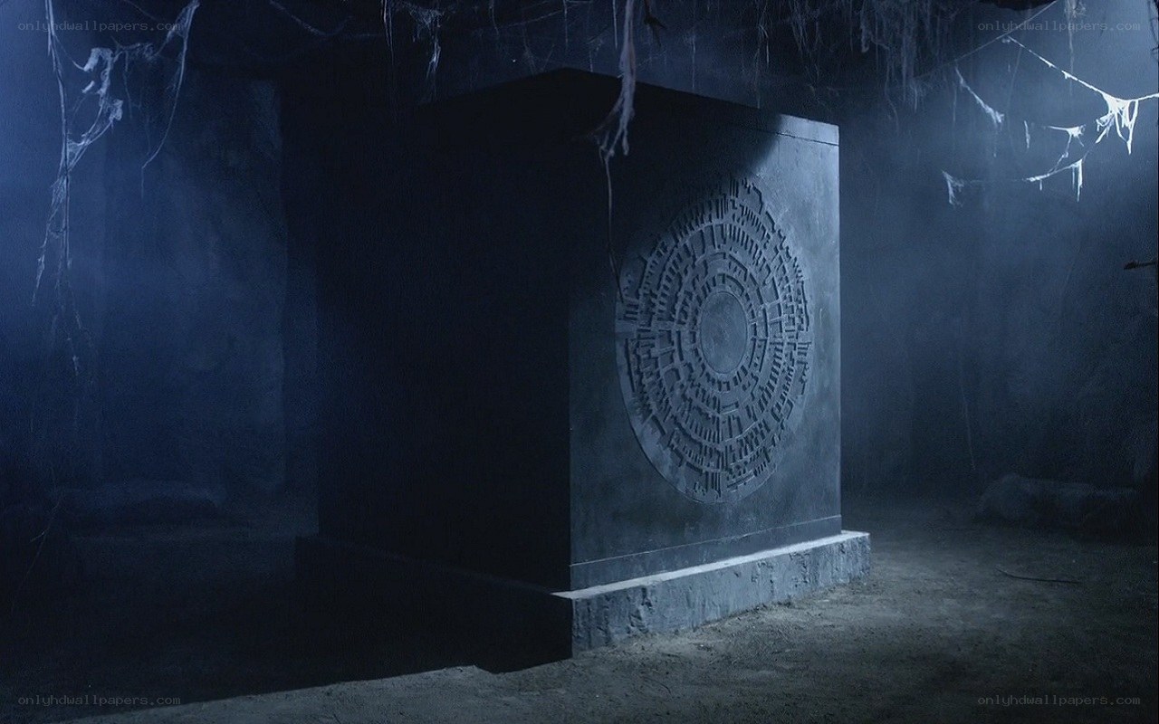 ancient stone artifact in cave