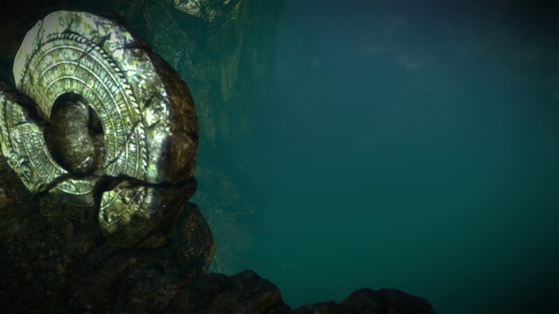 ancient stone artifact in cave