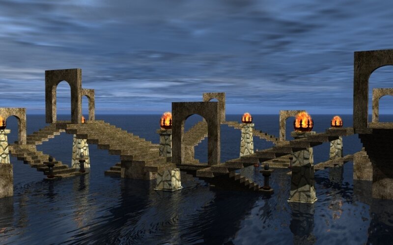 Ancient Stone Bridge — Blue, Mysterious