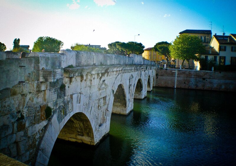 Ancient Stone Bridge — Blue, Serene