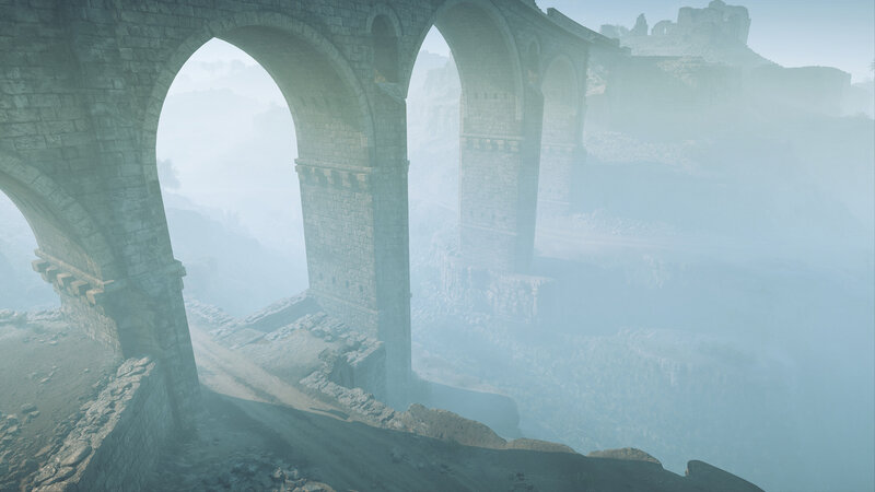 Ancient Stone Bridge — Gray, Misty