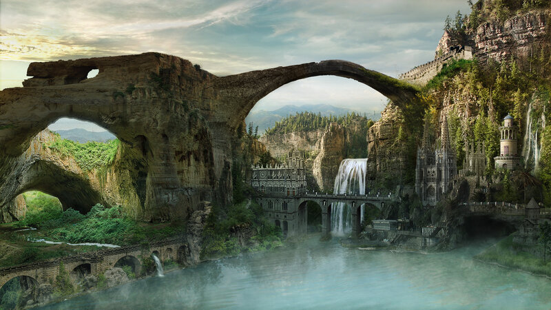 Ancient Stone Bridge — Green, Serene