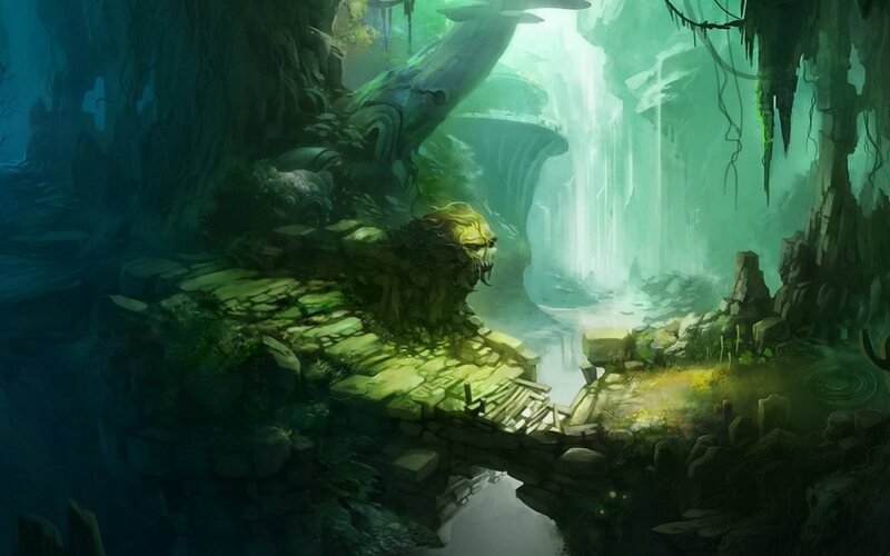 Ancient Stone Bridge — Green