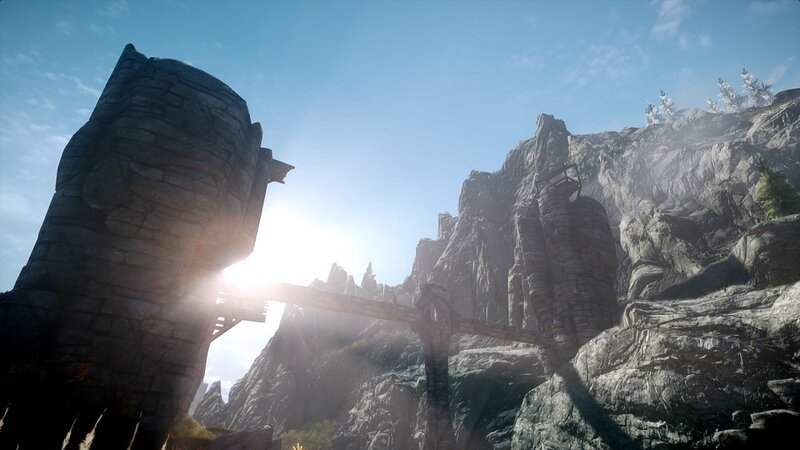 ancient stone bridge in mountains