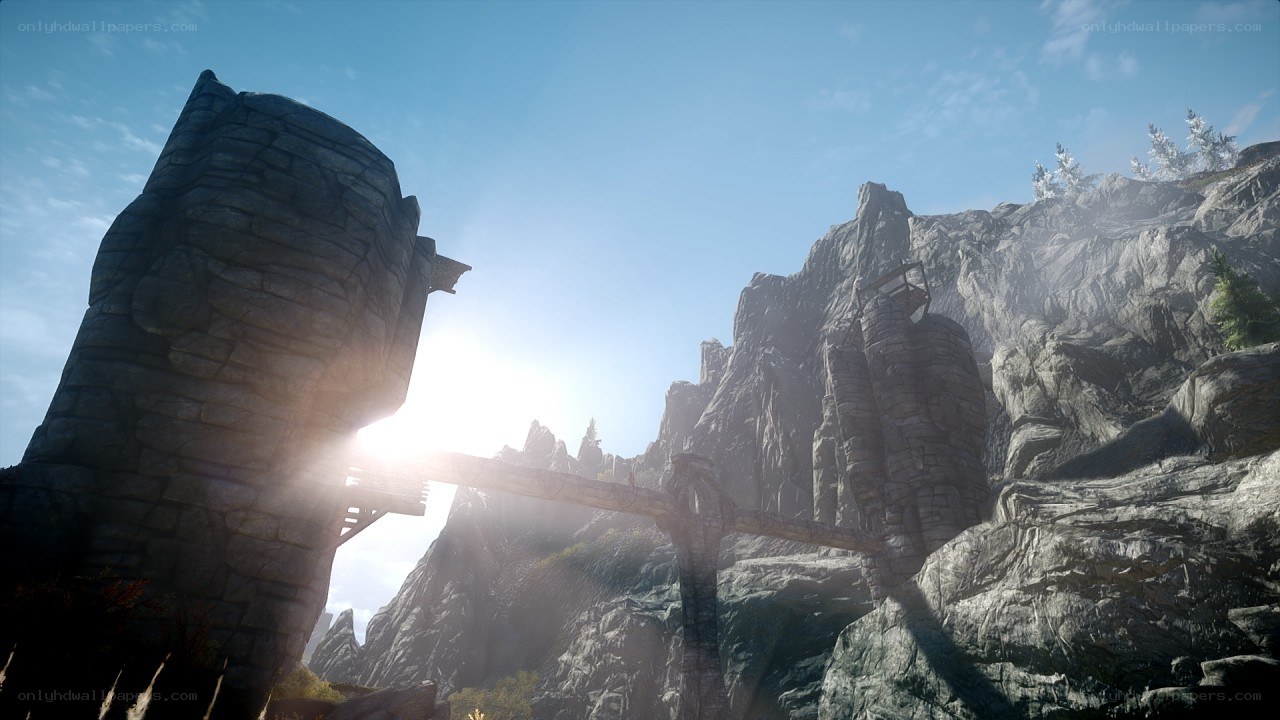 ancient stone bridge in mountains