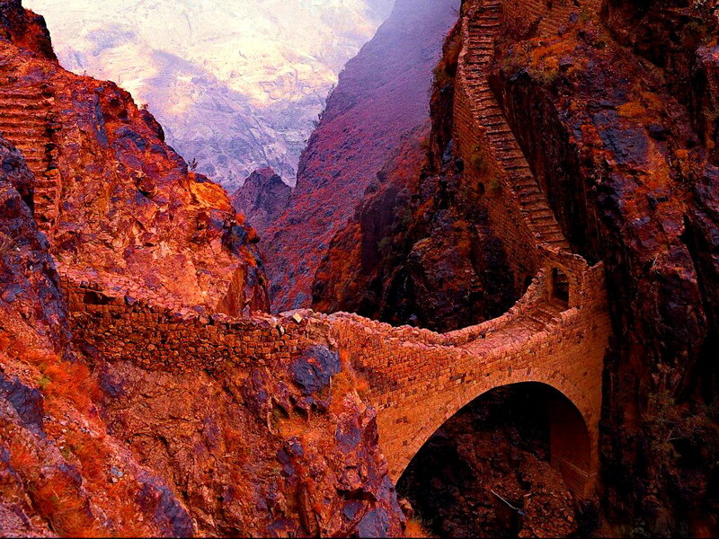 Ancient Stone Bridge — Red