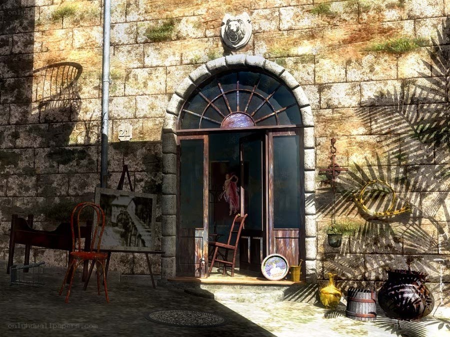 ancient stone building entrance