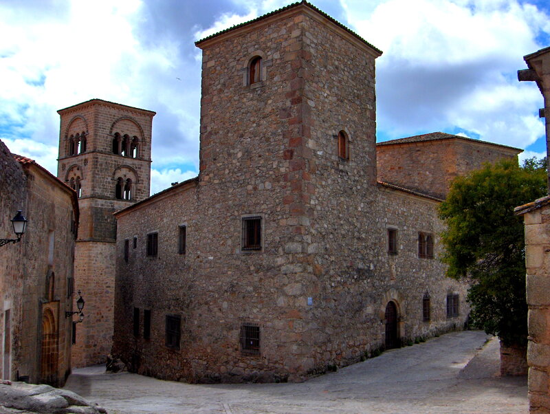 ancient stone buildings in a village