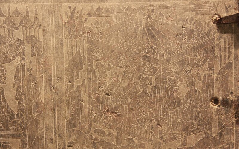 ancient stone carving relief