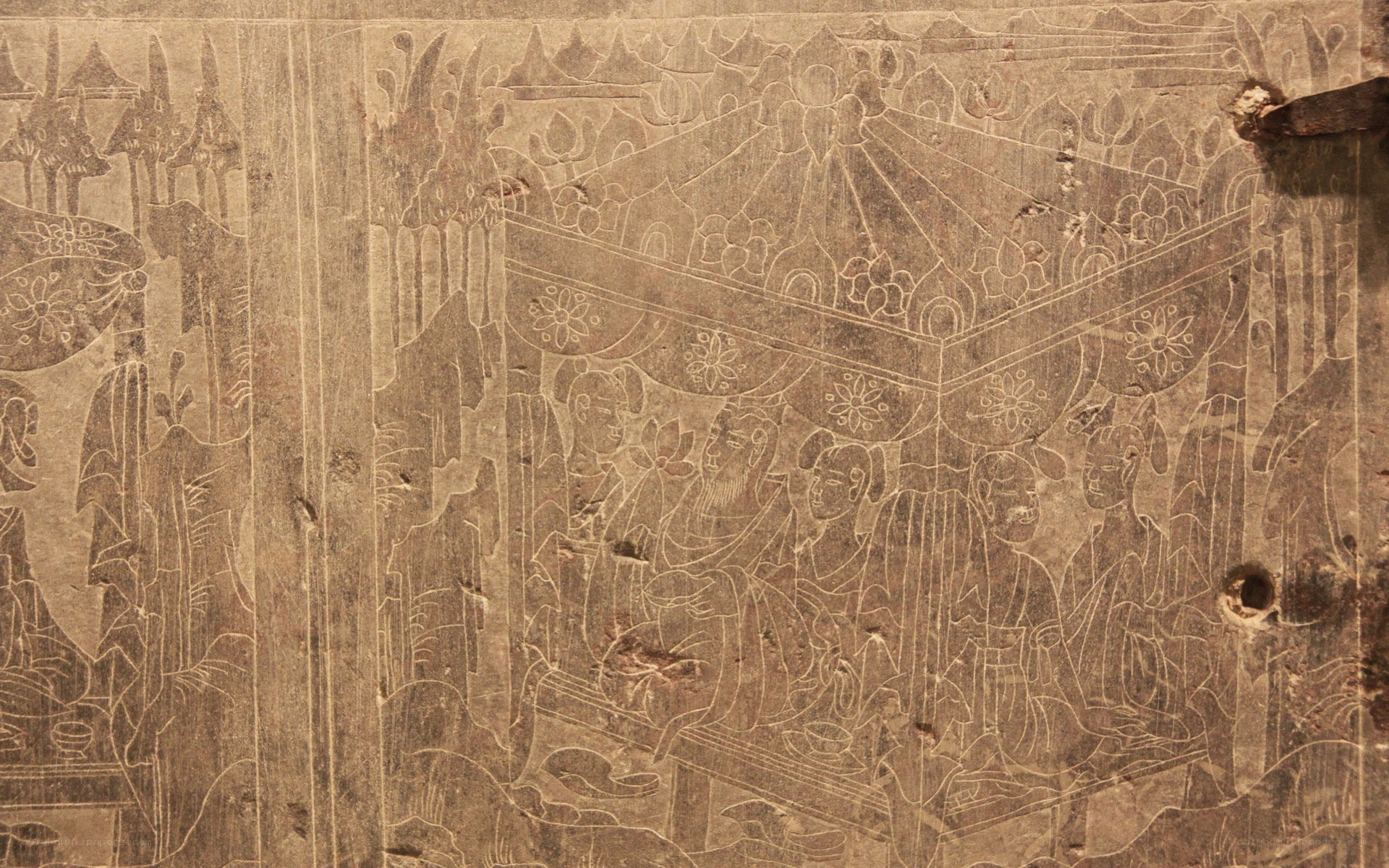 ancient stone carving relief