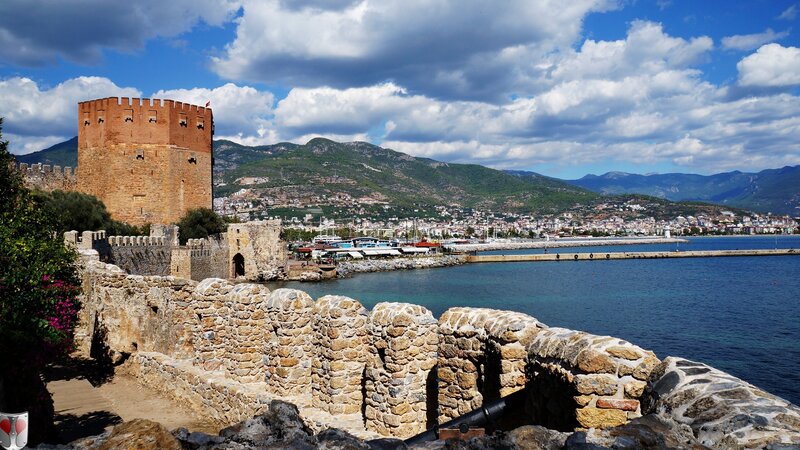 Ancient Stone Castle — Blue, Serene, Afternoon