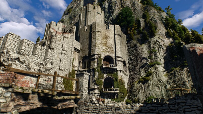 Ancient Stone Castle — Gray, Dramatic, Afternoon, 3d Render
