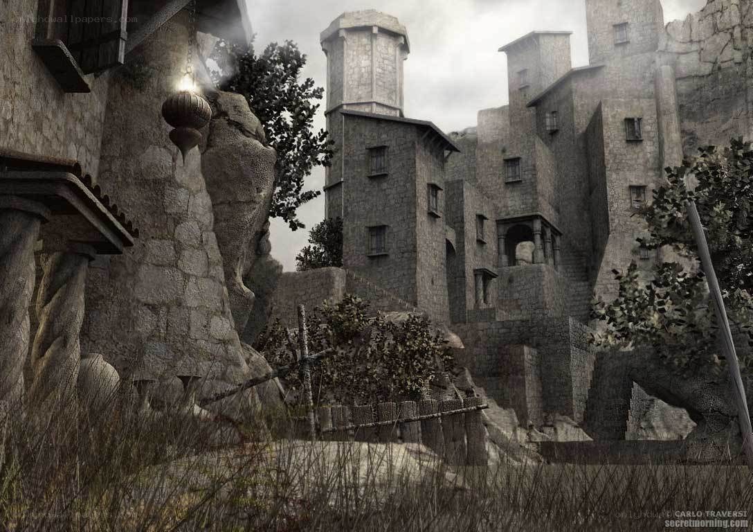 ancient stone castle village